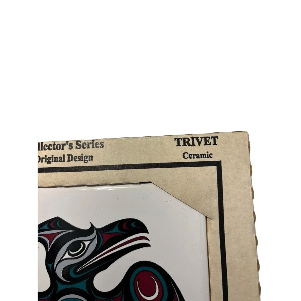 Joe Wilson Ceramic Trivet Wall Plaque Raven Bird Design Indigenous Art Canada
